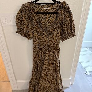 💕DOEN💕 Bellerose Dress Dusk Winter Meadow Dark Floral Print 100% Cotton Small